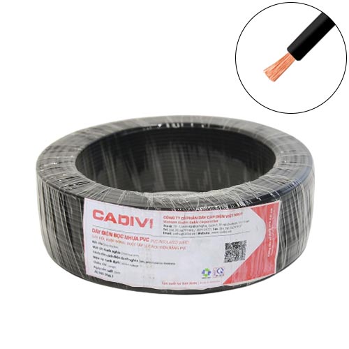 Dây điện đơn mềm Cadivi VCm-2.5 mm2 (Đen) – 450/750V