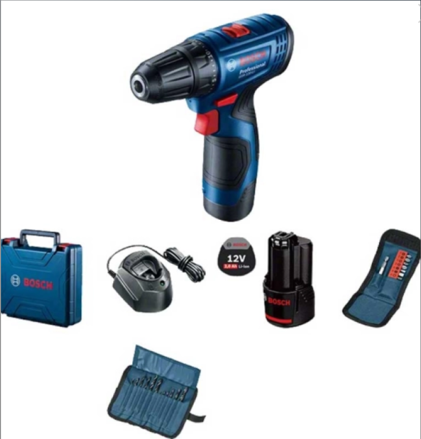 Máy khoan vặn vít dùng pin Bosch GSR 120-LI GEN II 06019G80K5 (1 pin+sạc 2 chấu+phụ kiện)