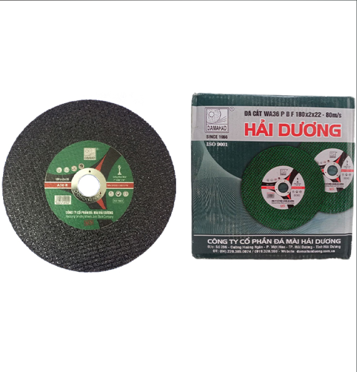 Đá cắt sắt 180mm Hải Dương 180x2x22 (Hộp 50 viên)