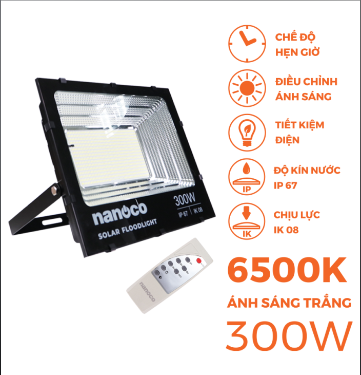 Đèn Pha LED Solar Nanoco - IP67