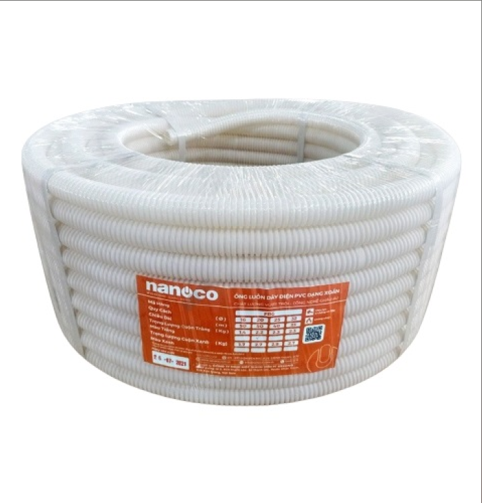 Ống luồn dây điện PVC (16mm,20mm,25mm,32mm) màu trắng NANOCO