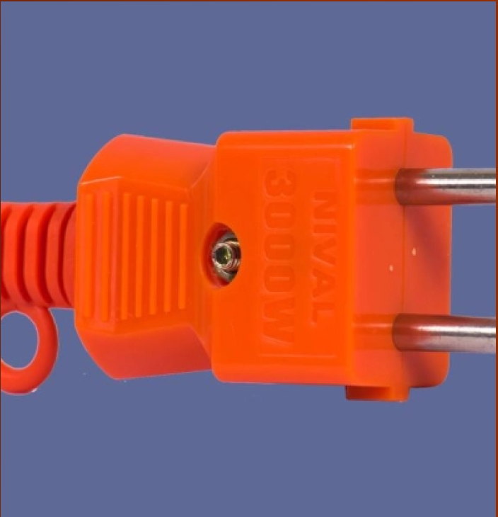 Phích cắm Nival 16A/3000W chân vuông phi 4.8 PC - màu cam PN504