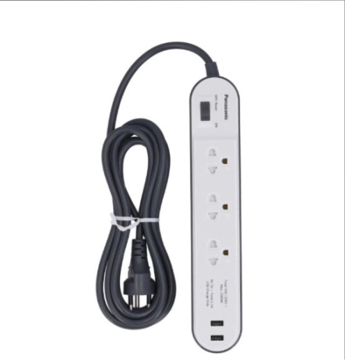 Ổ cắm có dây 3 ổ cắm - 2 USB - 2.1A 3m Panasonic WCHG243322W-VN